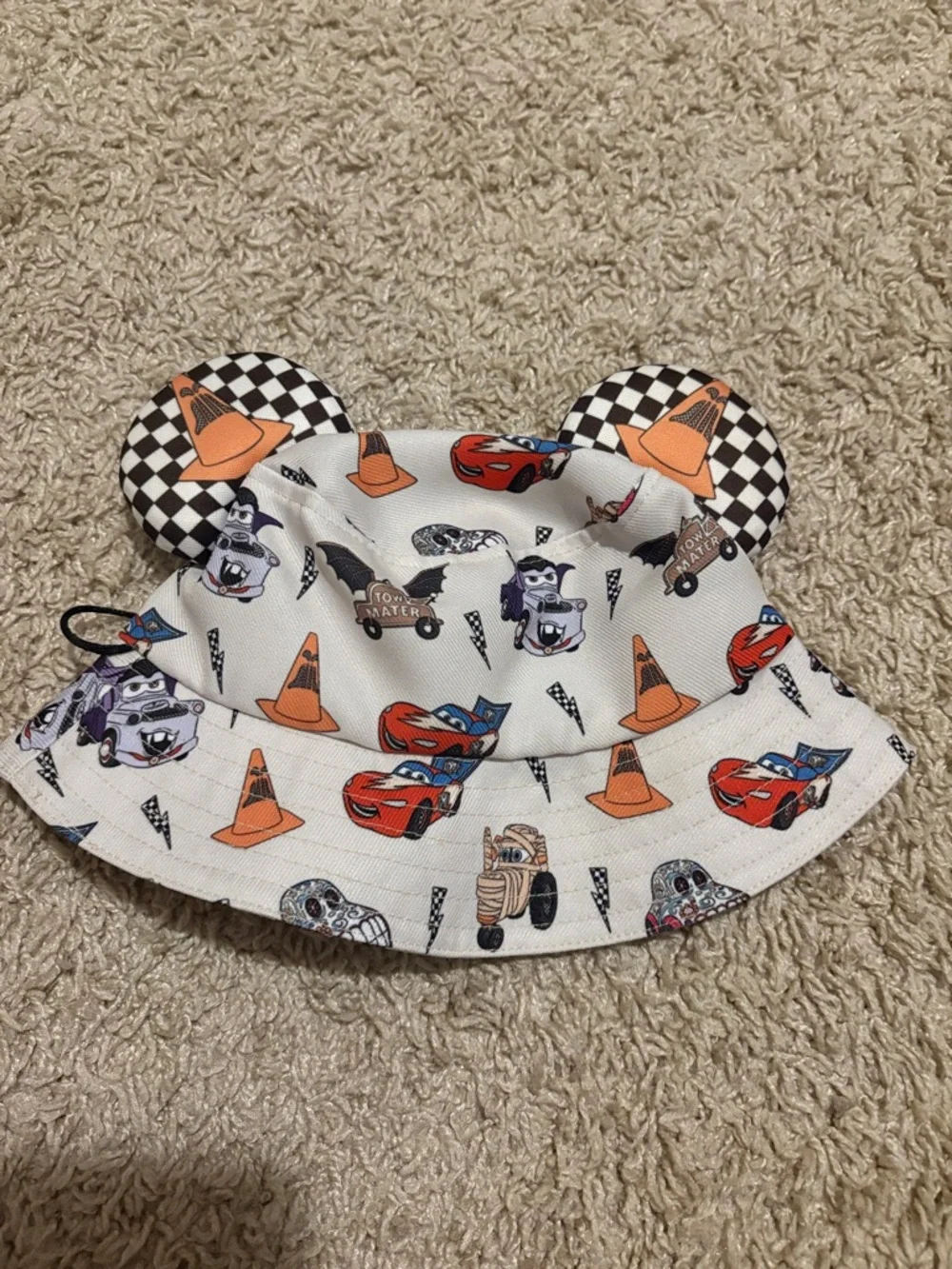Cutezo designs Disney Beige Mickey Mouse Ear Sun Hat and cars Halloween baby(2)